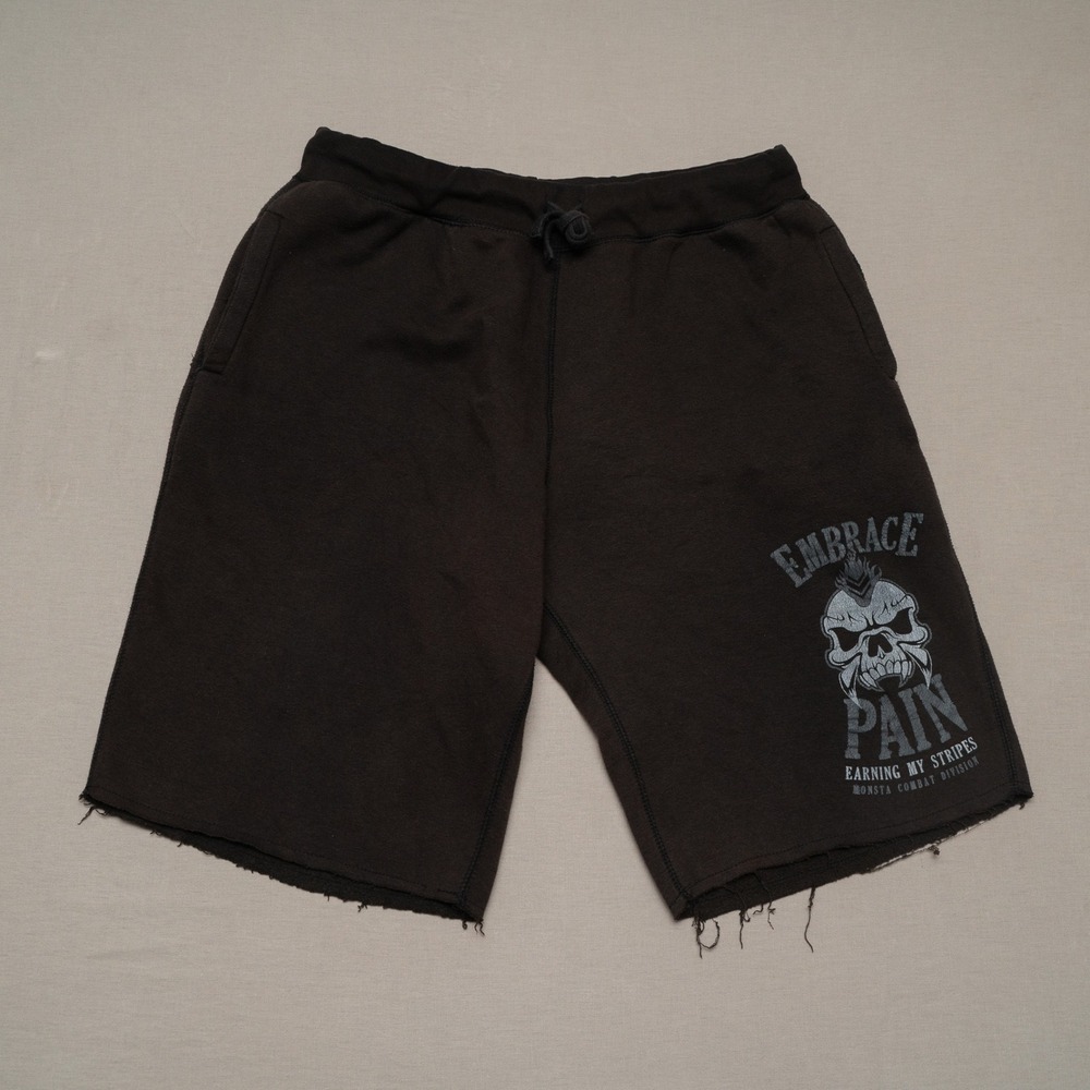 Monsta Combat Division Athletic Workout Gym Shorts Adult 2XL Skull Cut Off Style